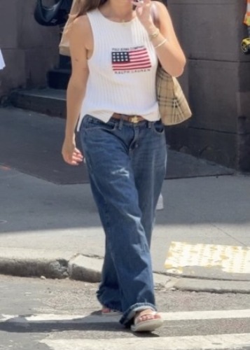 Burberry shoulder bag with a Polo Ralph Lauren sweater tank