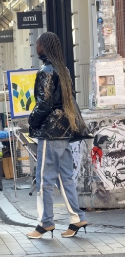 patent leather trench