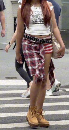 Pinstriped mini shorts