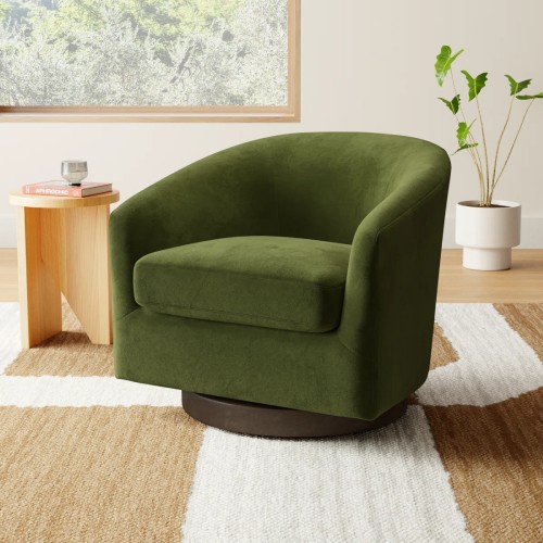 AllModern Bennett Upholstered Swivel Barrel Chair