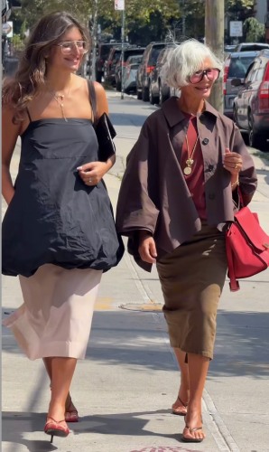 baby pink midi skirt