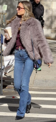 muted purple fur coat