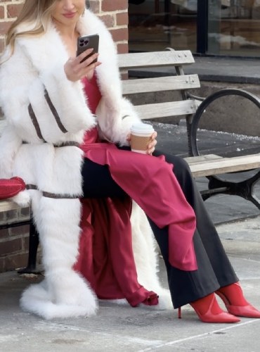 red satin maxi dress