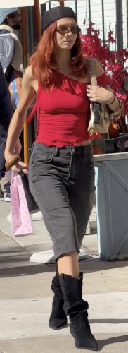 One Shoulder Top in vibrant red