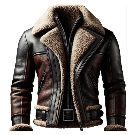 Cotosen Men's Warm Contrast Color Leather Coat