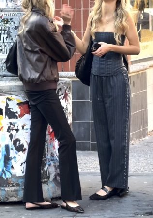 Libra Corset in Pinstripe Wool