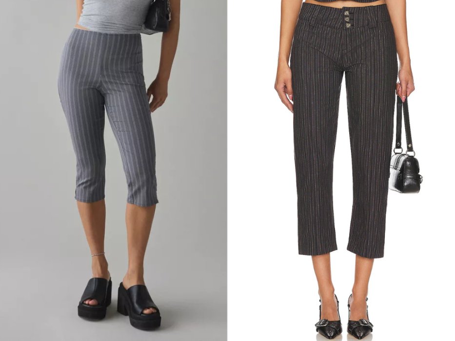 Kimchi Blue Ellie High-Rise Stretch Capri Pant in grey strikes