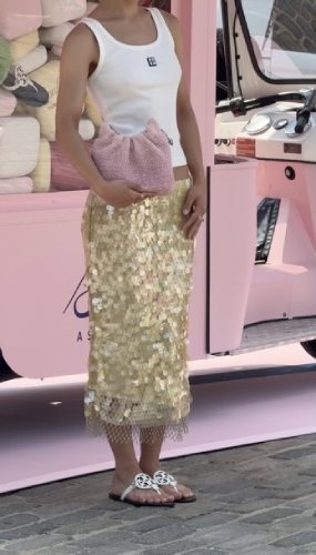 white graphic tank top