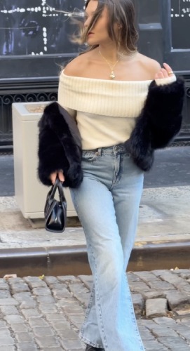 off-shoulder sweater