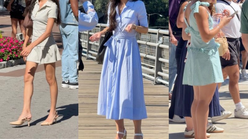 Striped Poplin Shirt Dress