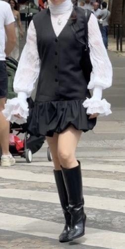 white turtleneck blouse